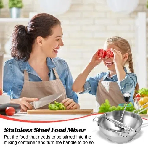 Volumoon Pasapures, Molinillo de Verduras Manual, Pasapures Acero Inoxidable con 3 Intercambiables Discos, Pasa Pure, Fácil de Usar para Puré de Bebé, Mermeladas, Verduras, Frutas