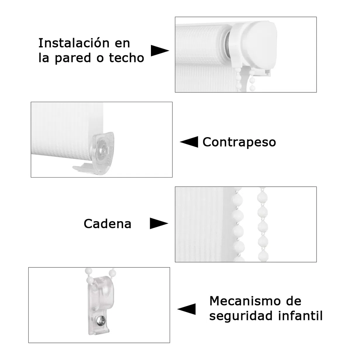 HOME MERCURY - Estor Enrollable de Doble Capa Noche y Día,fácil instalación (140 X 180 CM, Blanco)
