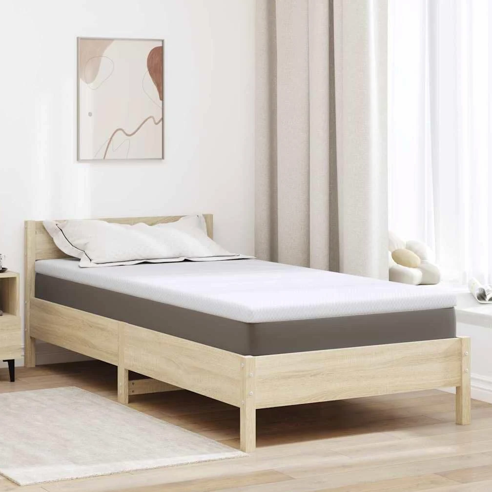 Cubrecolchón blanco 90 x 200 cm, tejido jacquard de lujo, espuma viscoelástica de alta densidad para comodidad y apoyo, ideal para dormitorio y ropa de cama