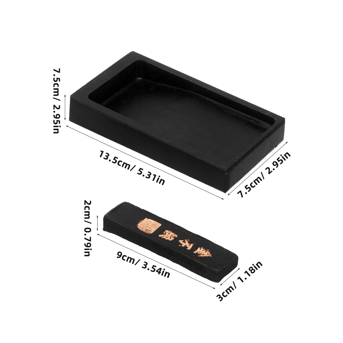 Piedra de Tinta para Escribir con Barra de Tinta Negra, Piedra de Entintar Fácil de Limpiar y Lavable, Adecuado para Caligrafía China y Decoración de Sala de Lectura