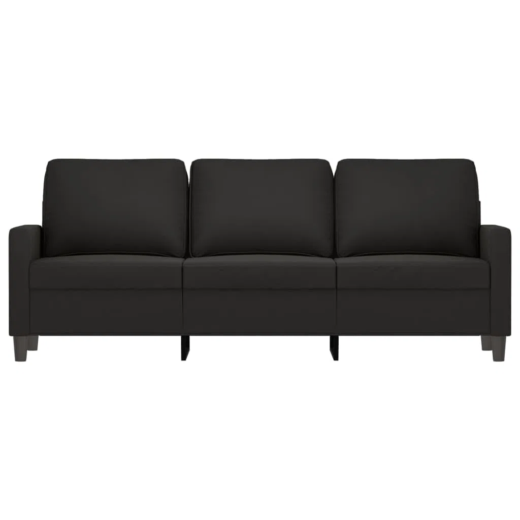Sofá de 3 plazas Terciopelo Negro 180 cm