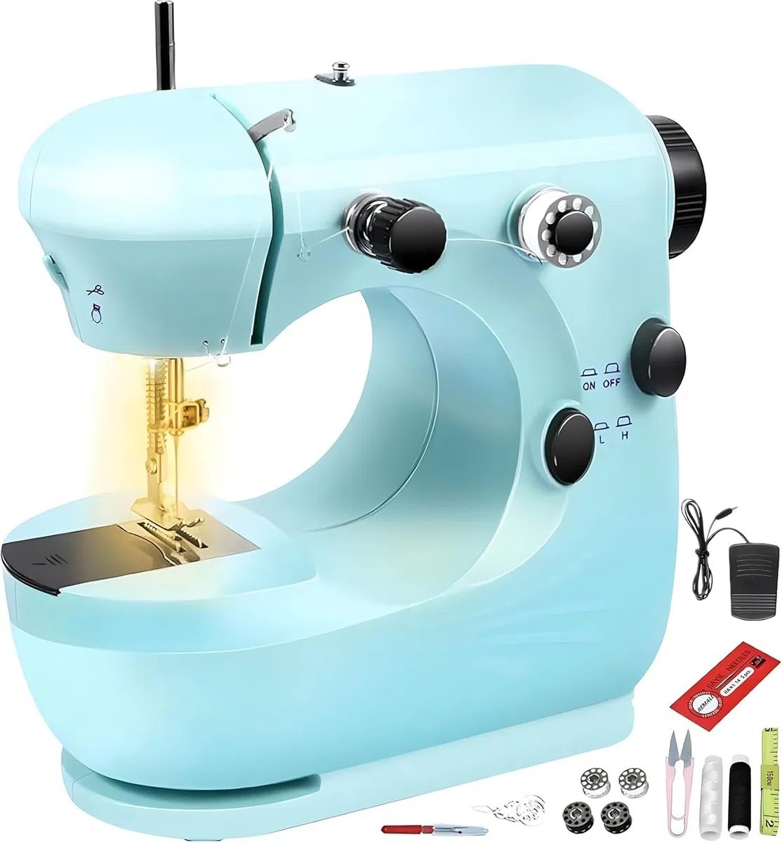 Maquina de Coser Costurero Portatil, Sicomne Maquina de Coser Maquina Profesional Prensatelas Mano Sewing Machine Manual Mini Ropa Cortinas Telas Bricolaje Viajes blue