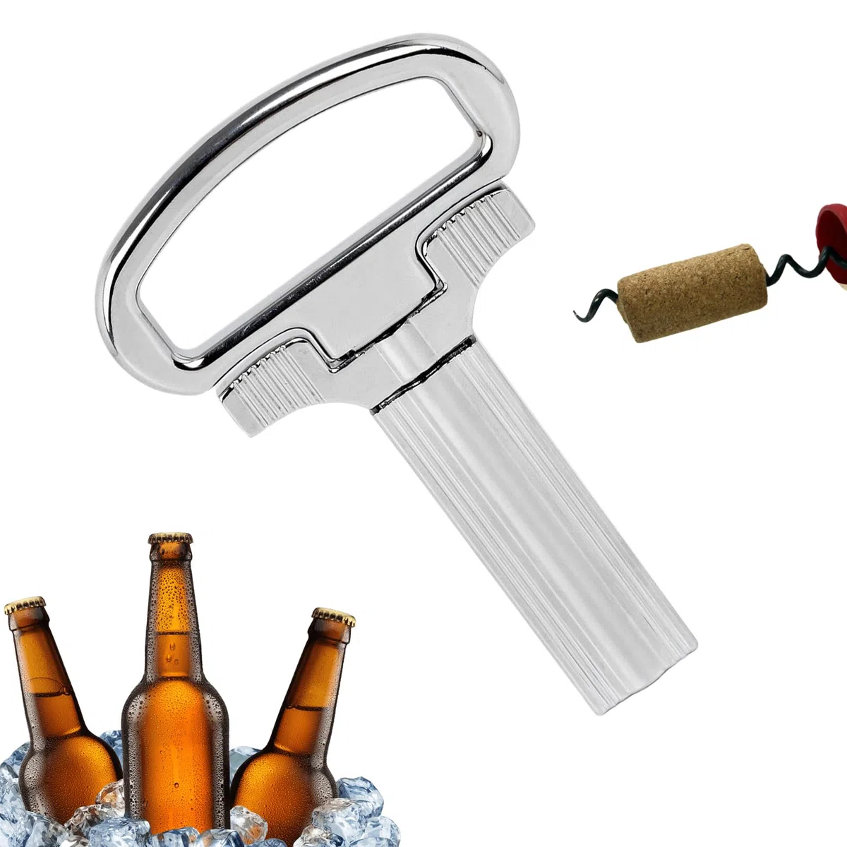 Sacacorchos De Doble Uña - Abridor De Cerveza | Sacacorchos Portátil Para Profesionales Hogar Exteriores Acampada Picnic Viaje Celebración