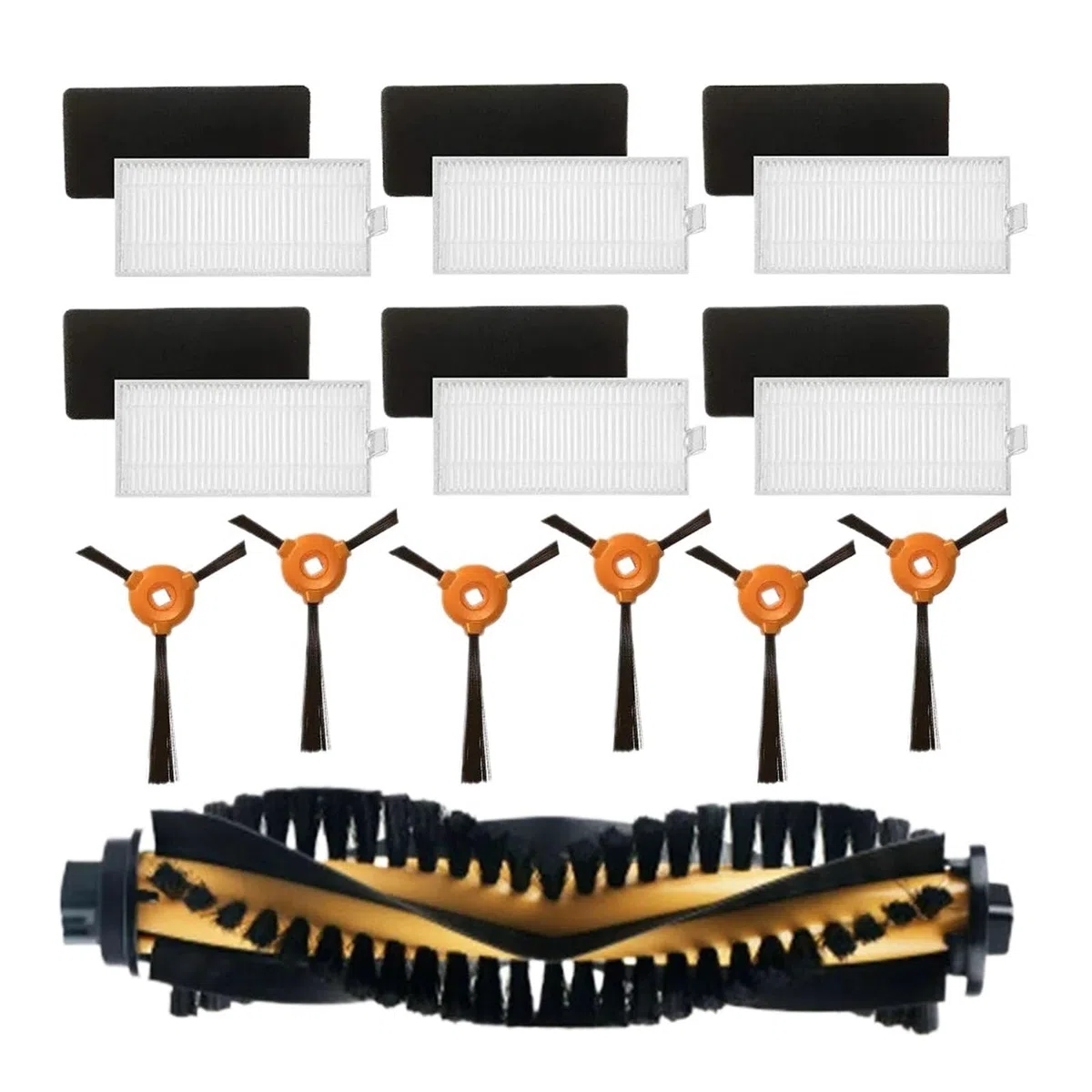 SteFik Kit de Filtro de Cepillo Lateral de Cepillo Principal de Rodillo de aspiradora. Compatible con Kits de repuestos de Robot Aspirador EcoVacs Deebot 500 600 601 711.